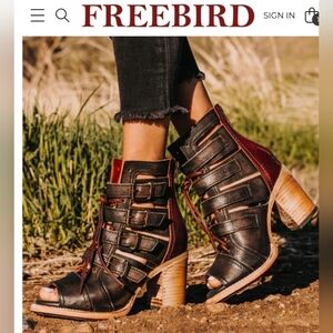 Freebird Braeden Peep Toe Leather Boots Women's Size 7 Retail $295